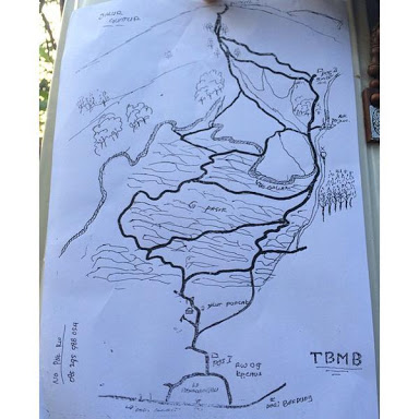 Peta fotokopian jalur Gunung Guntur